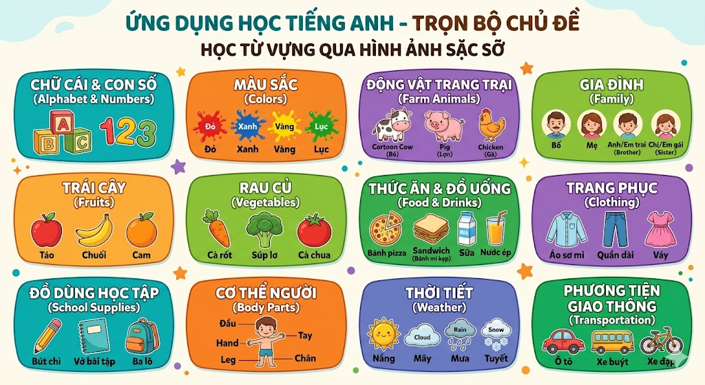 HỌC TỪ VỰNG ĐA CHỦ ĐỀ